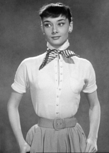 Audrey Hepburn in her screen test The cinched waist and natural shoulders