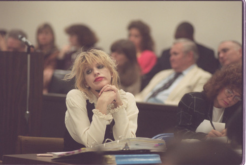Courtney Love in court. Courtney Love in court.