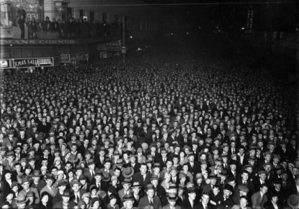 Crowd on Election night, Wellington, NZ.