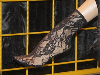 Goth lace sock. Photo by Rama.