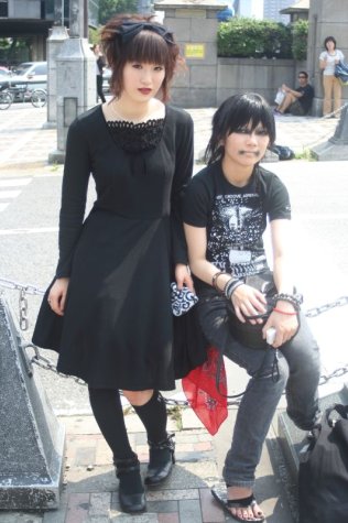a Gothic Lolita girl with punk friend. Photo by Carter McKendry.