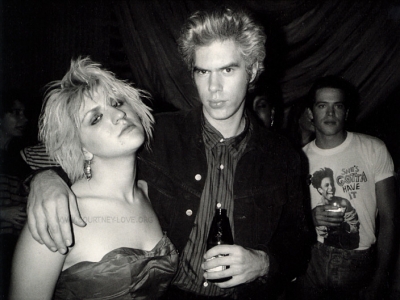 Courtney Love with Jim Jarmusch in 1986.