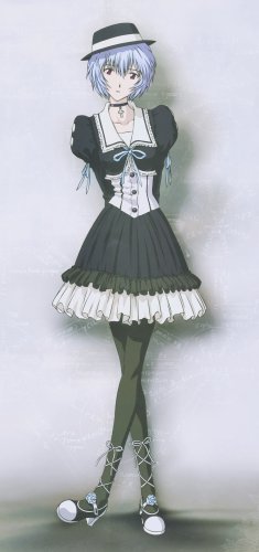Rei Ayanami as a Gothic Lolita. From Evangelion's 2008 wall calendar.
