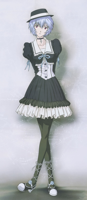 Ayanami Rei as a gothic lolita.