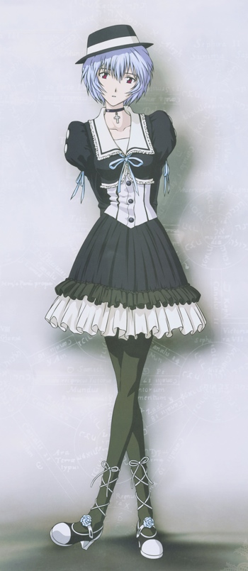 Ayanami Rei as a gothic lolita. Ayanami Rei as a gothic lolita.
