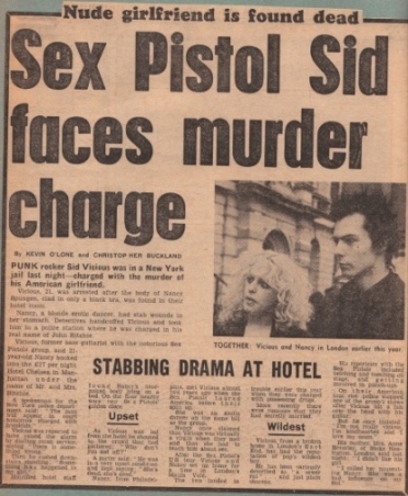 Sex Pistol Sid faces murder charge.