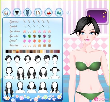 A Bowbie dress-up game. A Bowbie dress-up game.