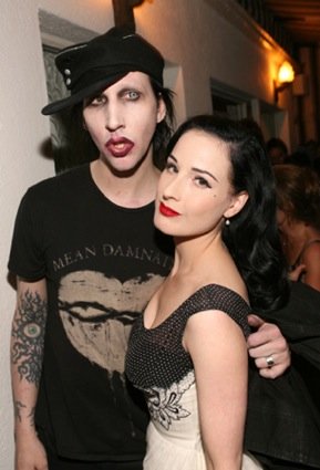 Dita Von Teese with Marilyn Manson.