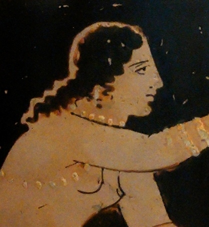 Detail of a Paestan red figure, circa 340 BC.