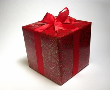 A red gift. A red gift.